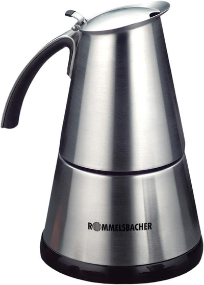 ROMMELSBACHER EKO 364/E Espressokocher elektrisch (2-4 Tassen, 250ml Füllmenge, 2 Edelstahl-Filterei