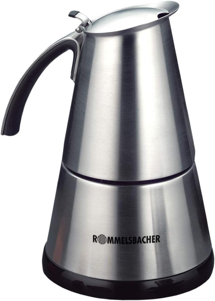 ROMMELSBACHER EKO 364/E Espressokocher elektrisch (2-4 Tassen, 250ml Füllmenge, 2 Edelstahl-Filterei
