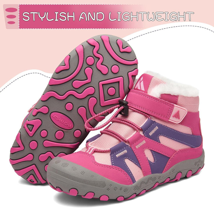 Mishansha Kinder Winterschuhe Warm Gefüttert Winterstiefel Jungen Mädchen Schneestiefel Outdoor Ruts
