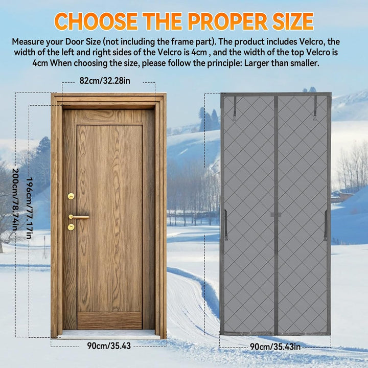 Magnetischer thermisch isolierter Türvorhang, verdickt, 210D Oxford, winddicht, thermische Türabdeck