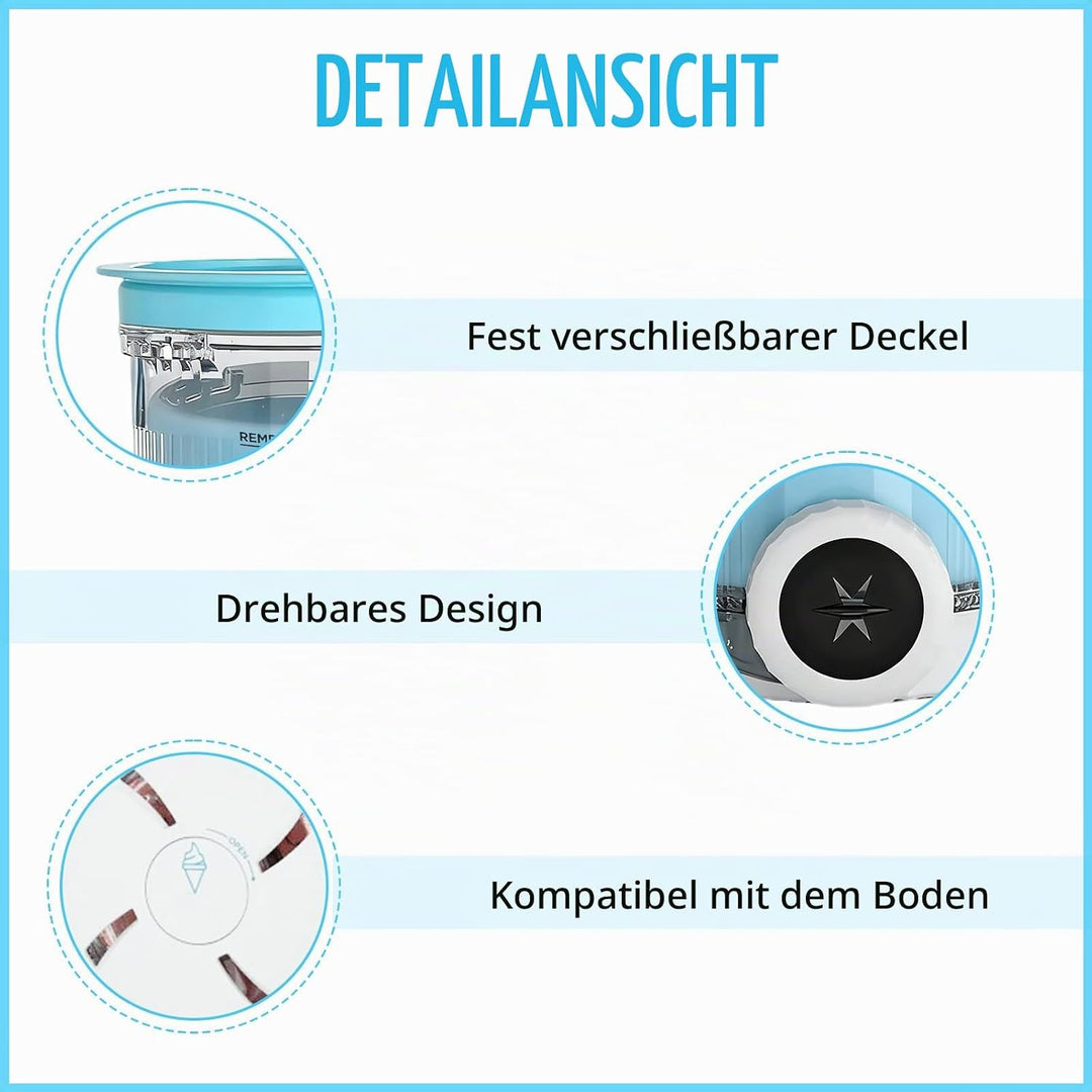 Behälter für Ninja Creami Deluxe Pints,4 Stück Ersatz für Ninja Creami Deluxe Pints und Deckel,Eisbe