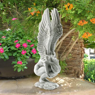 Design Toscano Der Engel der Erinnerung und Erlösung Religiöse Gartenstatue, 38 cm 16.5x10x38