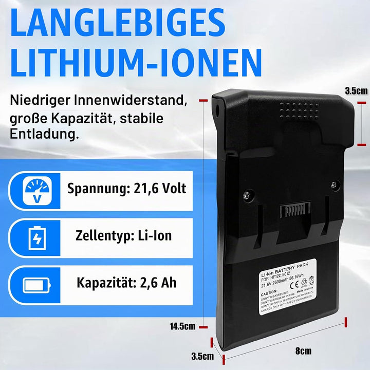 21,6V 3,0Ah Akku für Hoover H-Free 100 Staubsauger, Ersatz für Hoover B012 Akku,Lithium Ionen