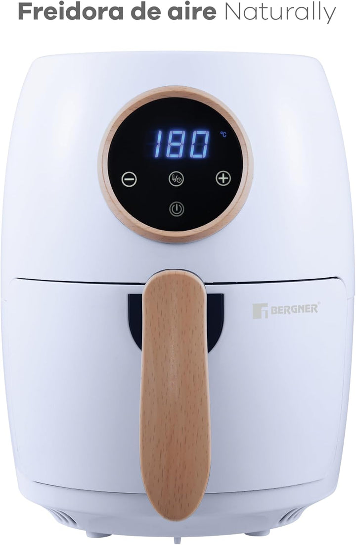 BERGNER Naturally | AirFryer 2 L | Freidora de Aire 1000 W | Temperatura desde 80-200ºC | Temporizad