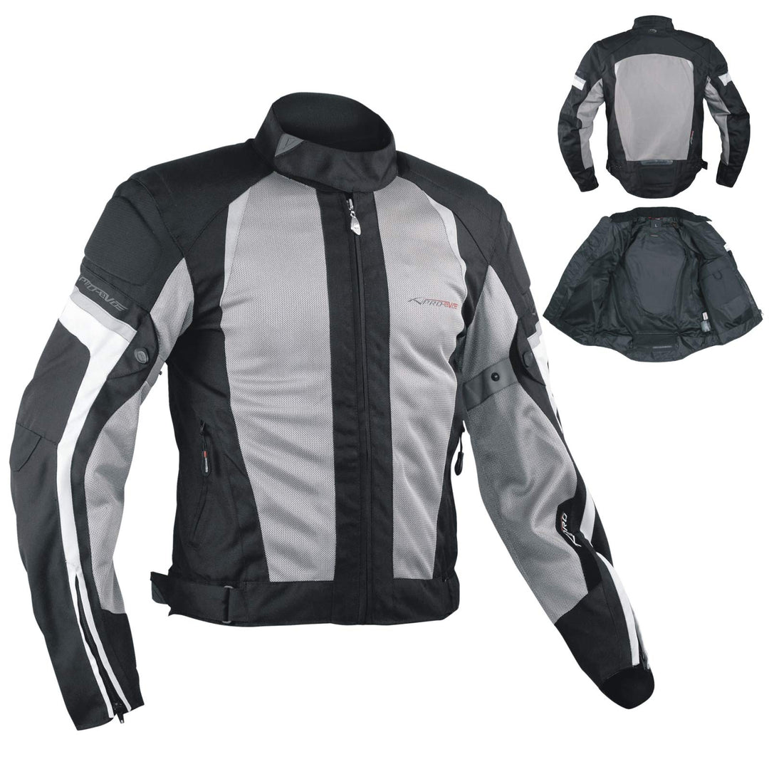 A-Pro Summer Motorbike Mesh Sport RaceTouring CE Armored Jacket Motorcycle Grey M