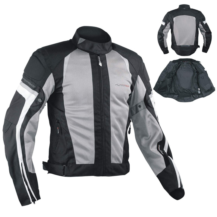 A-Pro Summer Motorbike Mesh Sport RaceTouring CE Armored Jacket Motorcycle Grey M