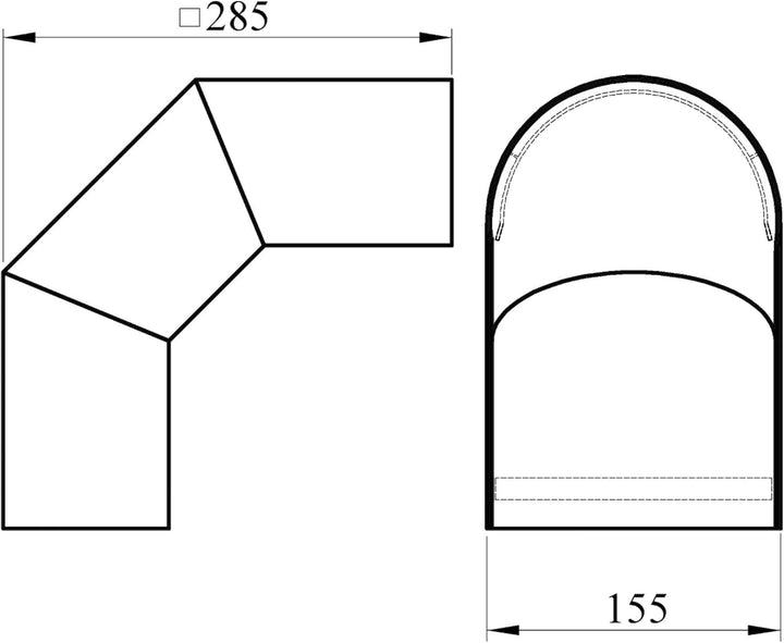 raik SH095-120-gg Raik Rauchrohrbogen/Ofenrohr 120mm - Thermoschild 90° gussgrau