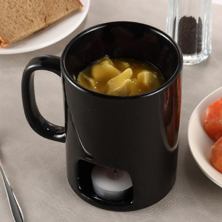 Schokofondue Tasse, Becher Zum Schmelzen Von Schokolade, Keramik Schokoladenfondue Tasse Mit 2xGabel