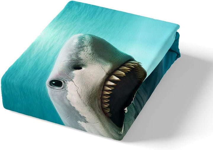 Loussiesd Horror Hai Bettbezug Set Ozean Marine Thema Bettwäsche Set 135x200cm Meer Unterwasser Welt