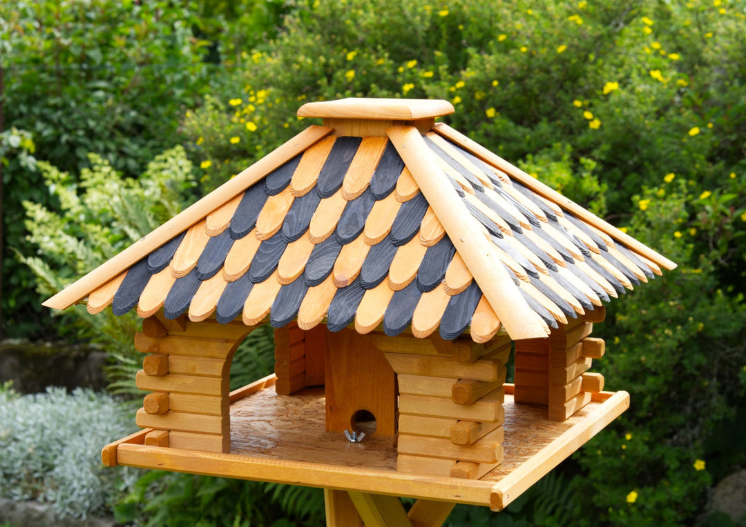 Luxus Vogelhaus Vogelhäuschen super Blickfang mit und ohne Ständer (braun, ohne Ständer)