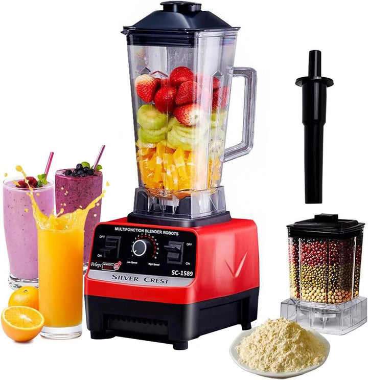 Mixer Smoothie Maker 2 L, Multifunktional Standmixer mit 6 Metallklingen 4500W Mixer Smoothie Maker