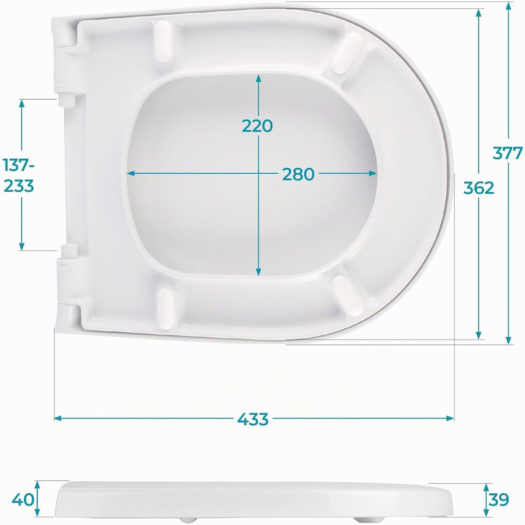 Calmwaters® Antibakterieller WC Sitz mit Absenkautomatik für Villeroy &amp; Boch Subway | Artic | Archit
