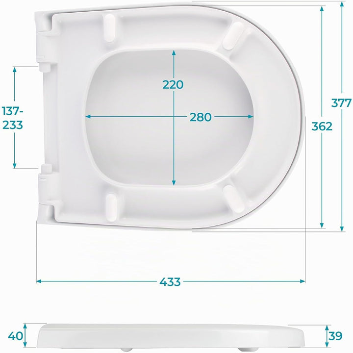 Calmwaters® Antibakterieller WC Sitz mit Absenkautomatik für Villeroy &amp; Boch Subway | Artic | Archit