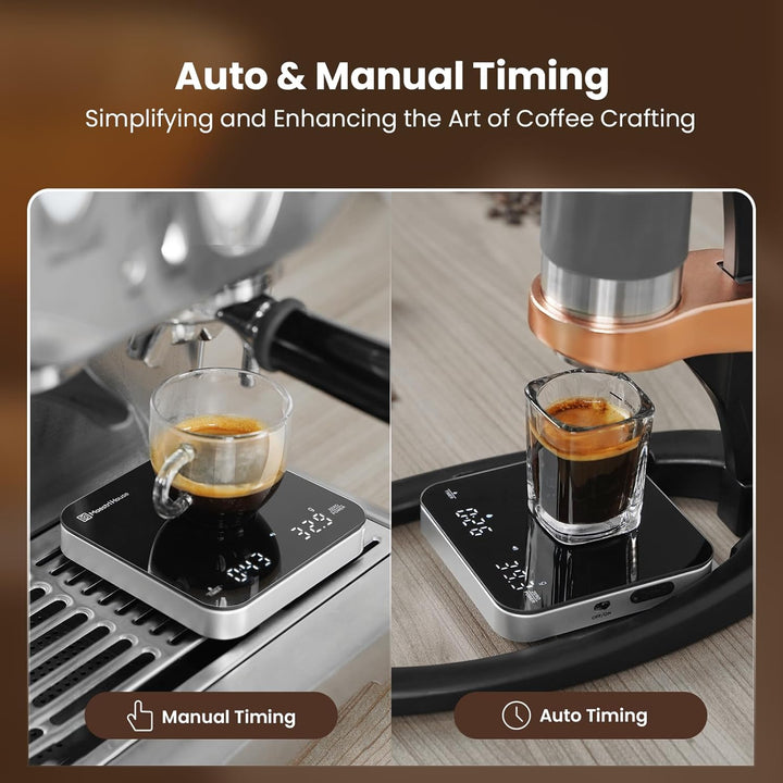 Maestri House Coffee Scale with Timer, Digital Kitchen Scale, 2kg/0.1g Precision, Rechargeable, with