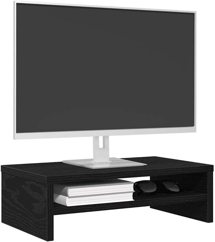 Mangloder Monitorständer Schwarze Eiche 42x24x13 cm Holzwerkstoff ergonomisch für Arbeitsplatz, Schr