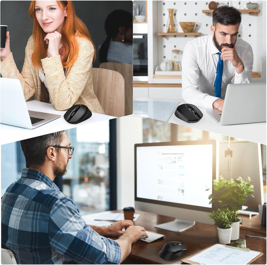 Maus Kabellos USB C, Funkmaus Batterie Klein 2.4G Computer Maus mit USB C Empfänger 3 Verstellbare D