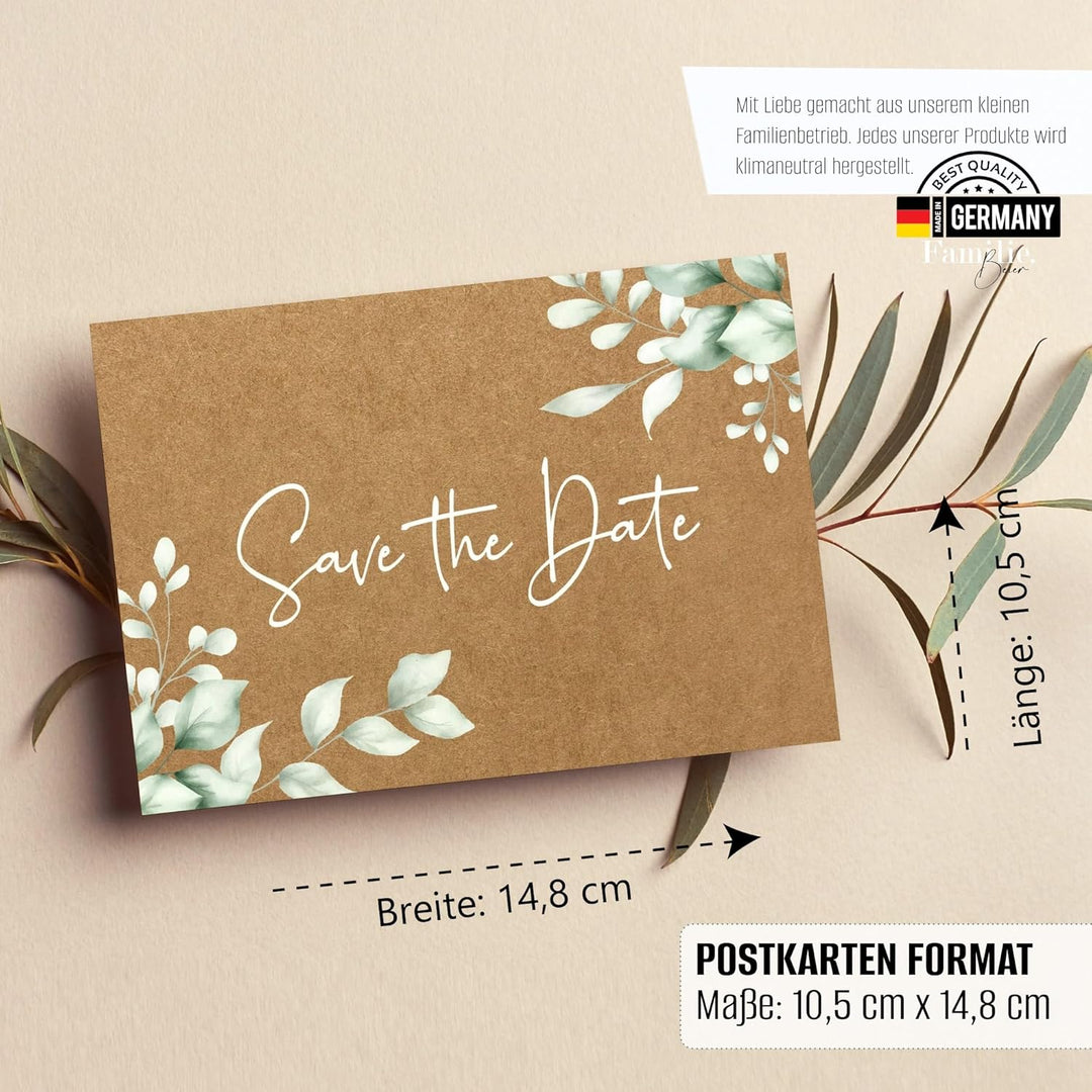 40 Save the Date Karten im Set I Elegante Postkarten für die Hochzeit I Hochwertige Hochzeitseinladu