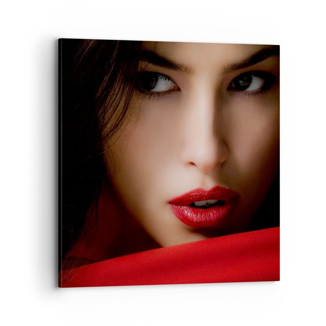Bilder auf Leinwand 70x70cm Leinwandbild Schönheit brünette eleganc mädchen Gross Wanddeko Bild Schl