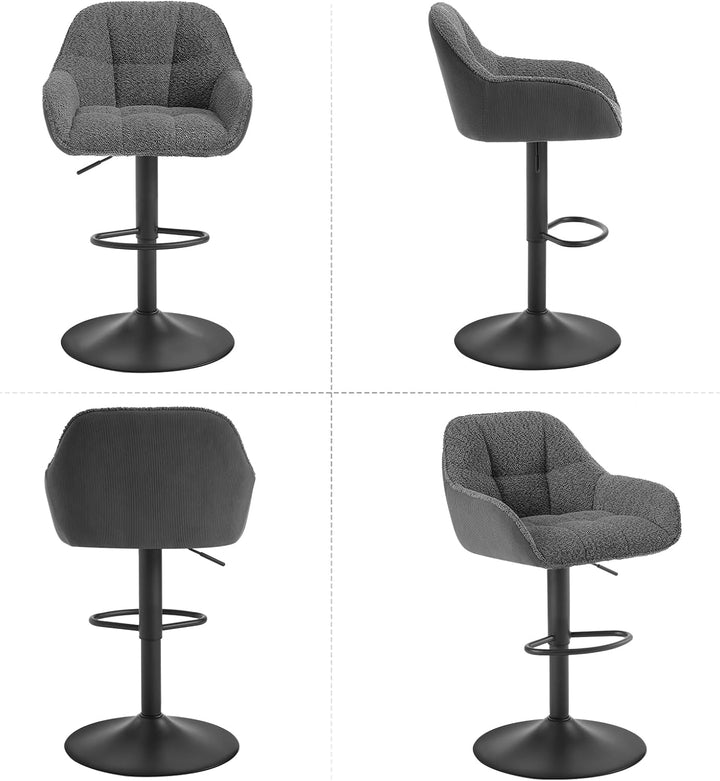 WOLTU Barhocker 2er Set, Barstuhl höhenverstellbar, Küchenhocker Bistrohocker Tresenhocker mit Lehne