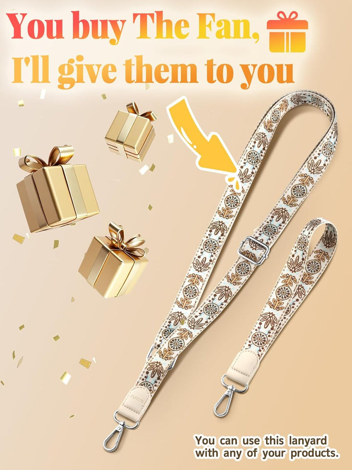 Funme Handventilator Tischventilator [5000 Akku 20 Stunden Lange Arbeitszeit] Starker Wind Leise 4 S