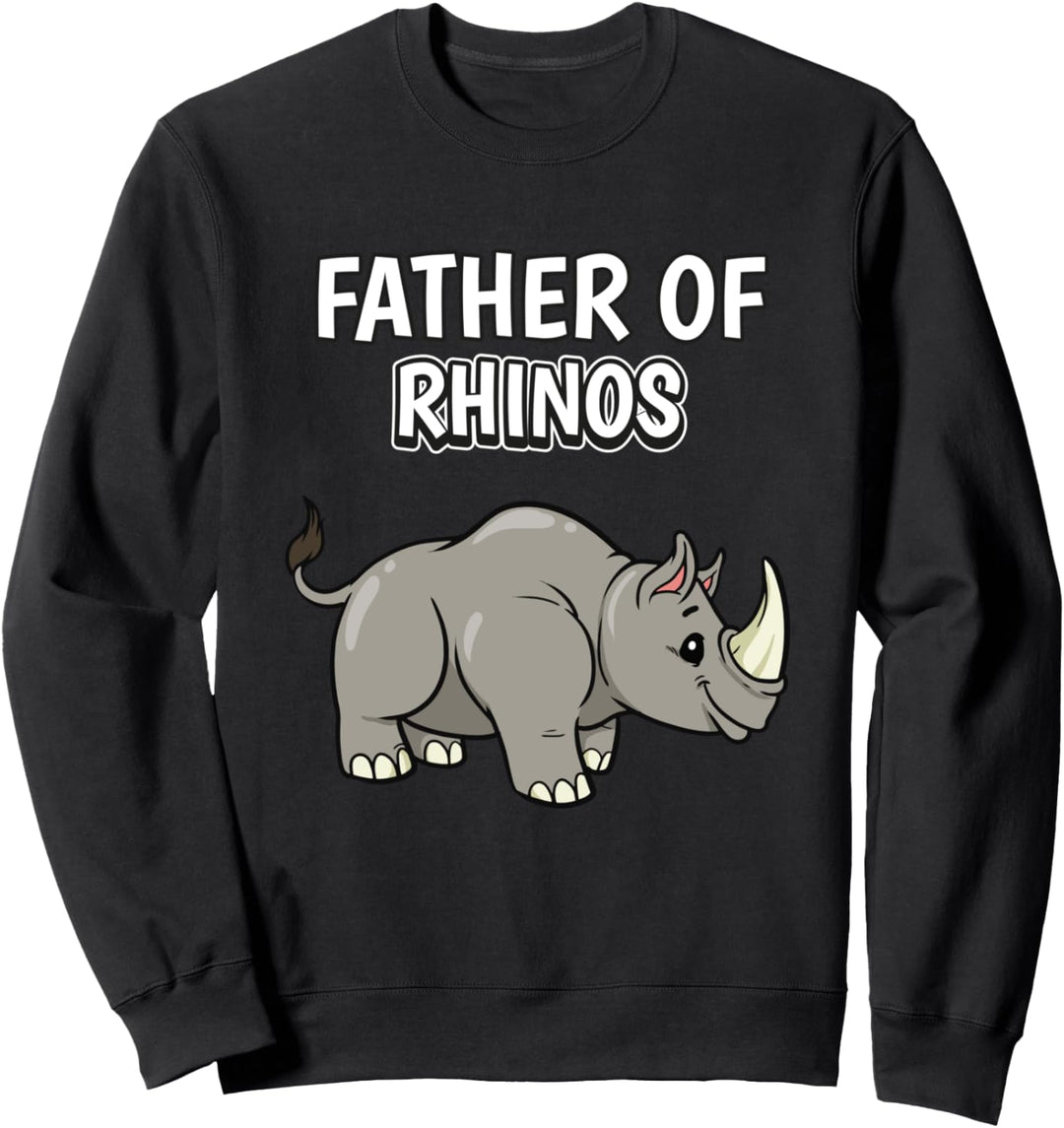 Herren Jungen Father Of Rhinos Papa Vatertag Nashorn Sweatshirt