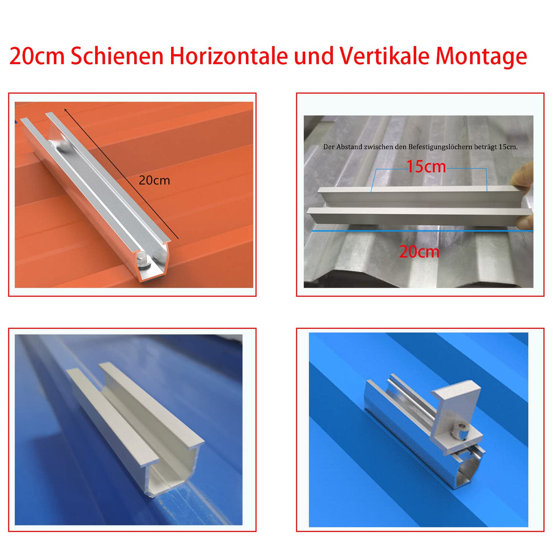 Solarmodule Halterung Kit,Halterung für Solarpanel 20cm,Befestigung Querstreben Set Für Solar Panel,