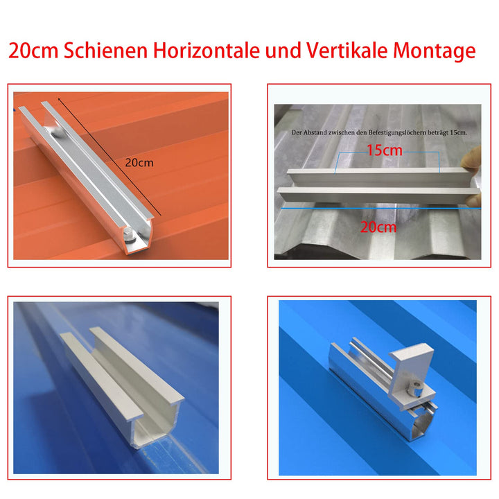Solarmodule Halterung Kit,Halterung für Solarpanel 20cm,Befestigung Querstreben Set Für Solar Panel,
