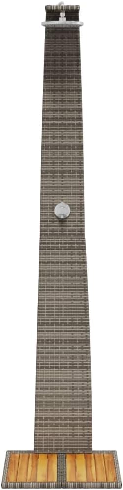 Rattan Gartendusche mit 180° Regenduschkopf Grosser Pooldusche mit Lattenboden Outdoor Dusche für Ga