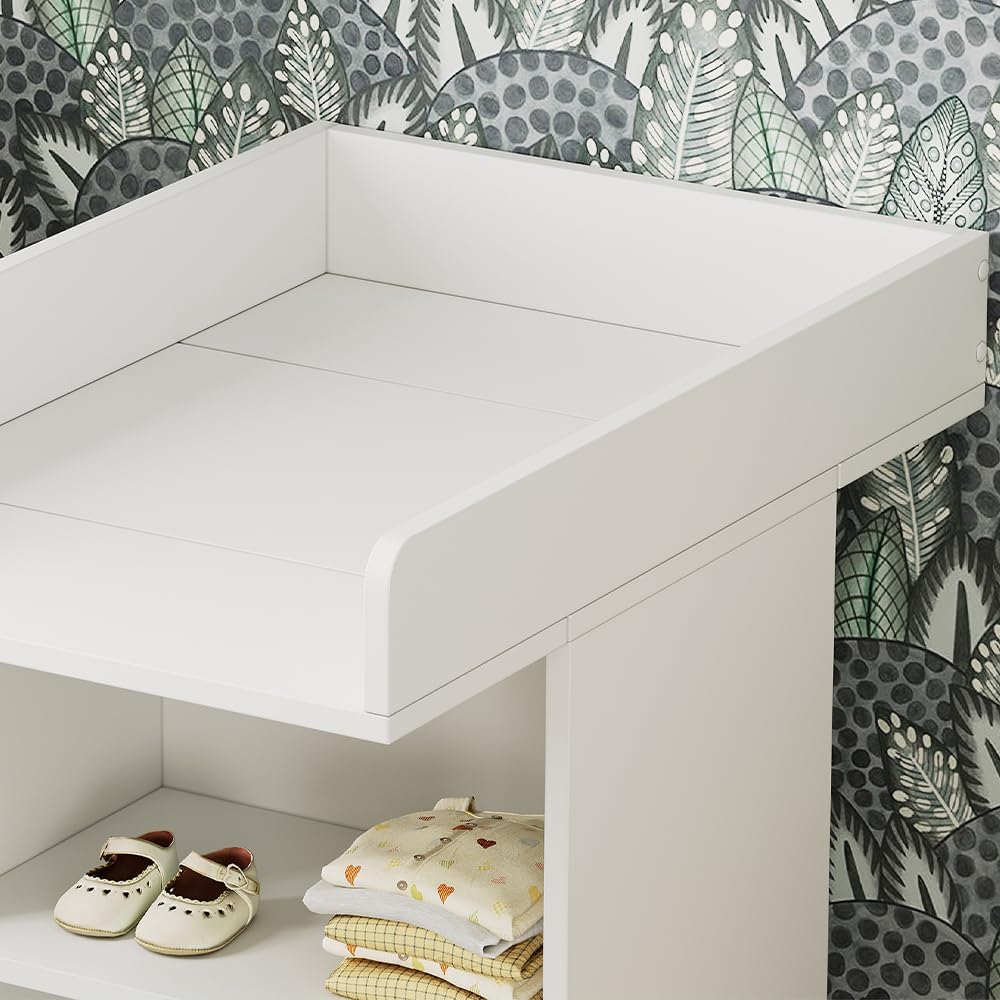 Vicco Wickelkommode Mona, Weiss, 60 x 103.5 cm mit Wickelaufsatz