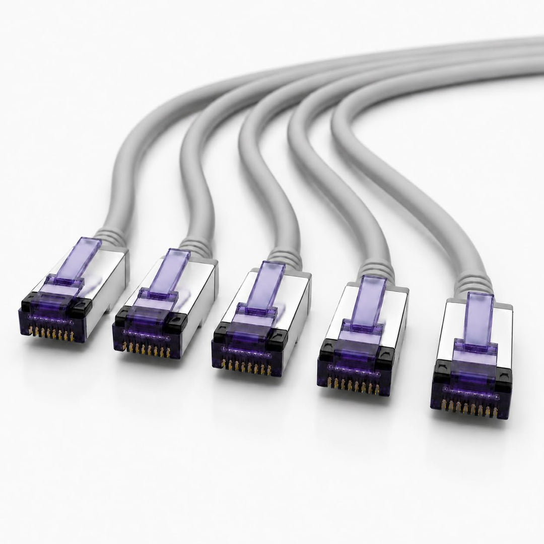 1aTTack.de - 10m - 5 Stück CAT6a Netzwerkkabel RJ45 LAN Kabel Ethernet Patchkabel S/FTP PiMF 10 Gbit