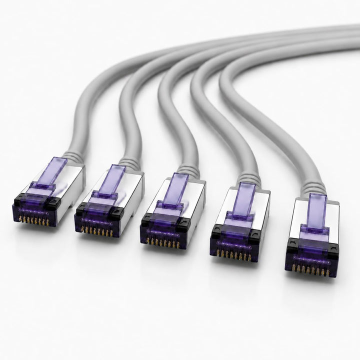 1aTTack.de - 10m - 5 Stück CAT6a Netzwerkkabel RJ45 LAN Kabel Ethernet Patchkabel S/FTP PiMF 10 Gbit