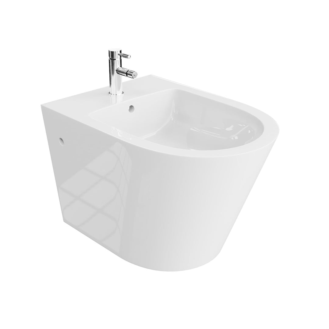 LAVITA Universal Wand-Bidet Galve mit Hahnloch und Überlaufschutz aus Keramik | Sitzwaschbecken zur