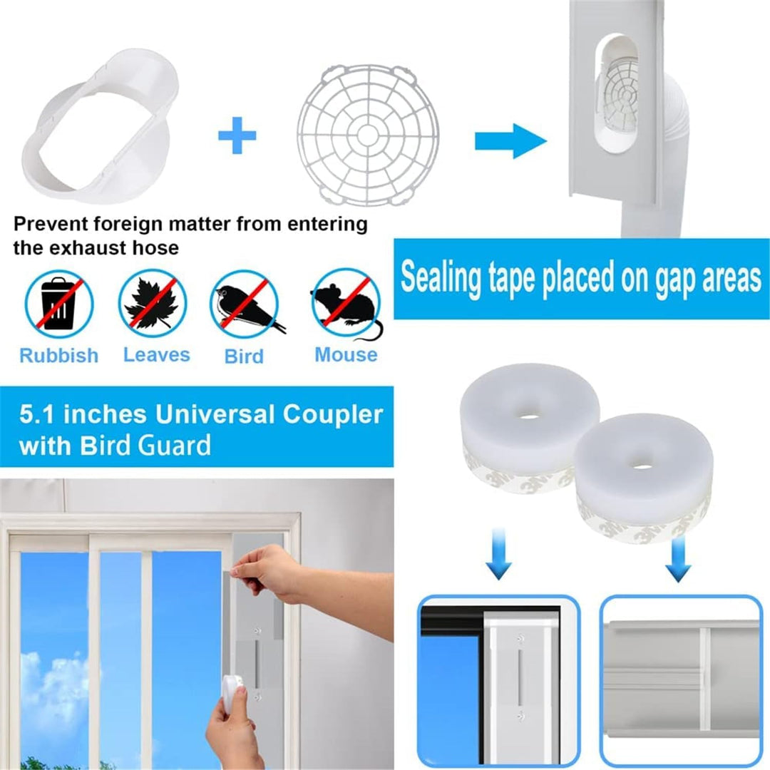 LINGKY Fensterabdichtung Platte für Mobile klimageräte, Einstellbare Fenster Kit Platte für Abluftsc