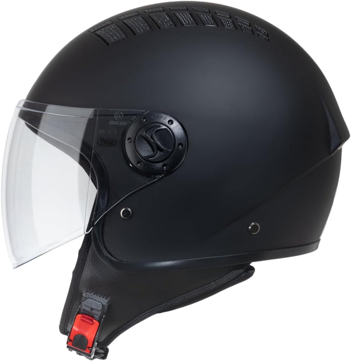 VINZ Como Jethelm mit Visier Herren und Damen | in Gr. XS-XL | Roller Helm Jet Helm Mopedhelm | ECE