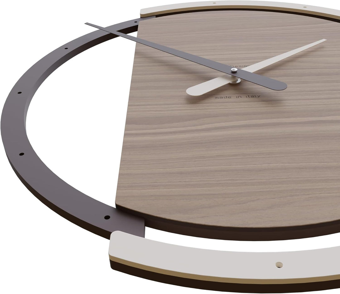CalleaDesign 45 cm Wanduhr Zaki Canaletto Walnuss, Canaletto Walnuss