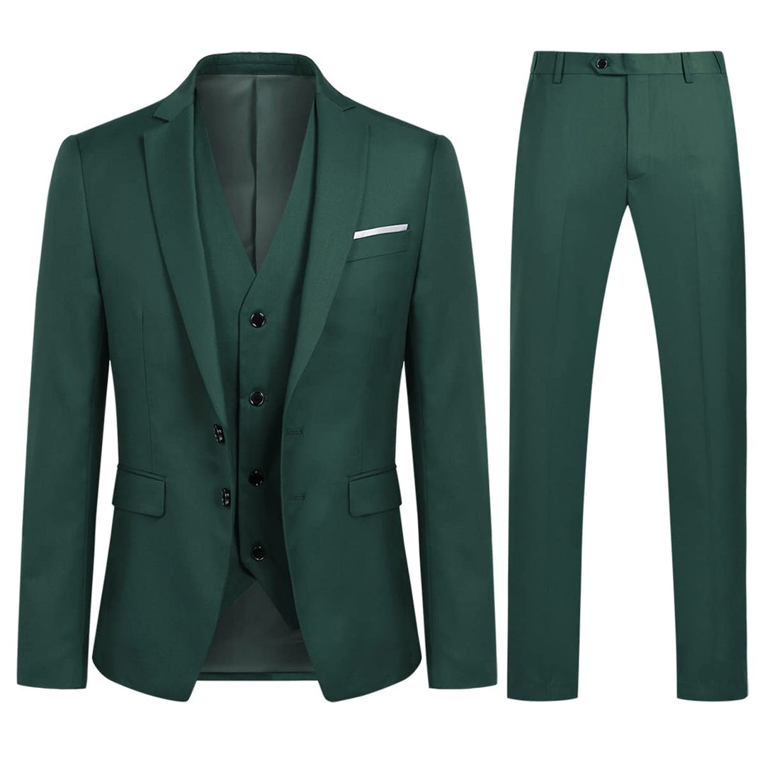 YOUTHUP Anzug Herren 3 Teilig Anzüge Slim Fit 2-Knopf Herrenanzug Modern Formell Sakko Weste Hose fü