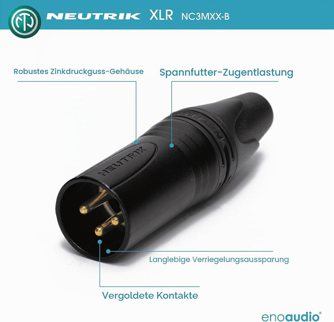 enoaudio Mogami 3080 AES/EBU Digital Kabel 110 Ohm | Neutrik Gold XLR female - XLR male | HiFi, 1,0