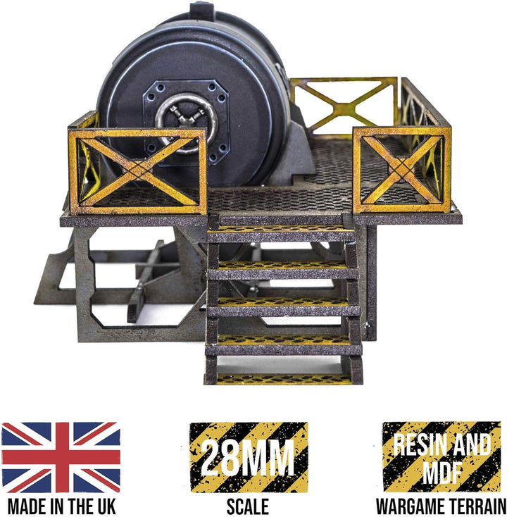 War World Gaming Industry of War Brennstoffspeicher Vorbemalt - 28mm Sci-Fi Industriell Tabletop War