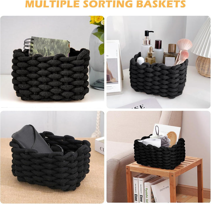 Aufbewahrungskorb Baumwolle, Strickkorb Baumwolle, Aufbewahrung Körbe, Aufbewahrungskorb Geflochten,