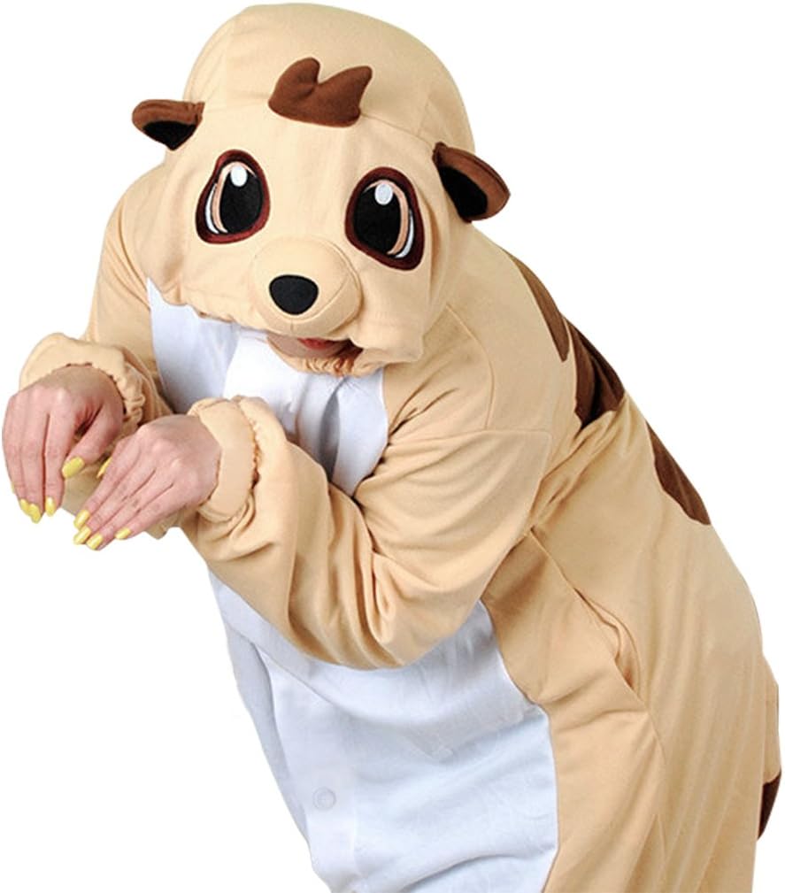 wotogold Tier Erdmännchen Pyjama Unisex Erwachsene Cosplay Kostüme L Orange, L Orange
