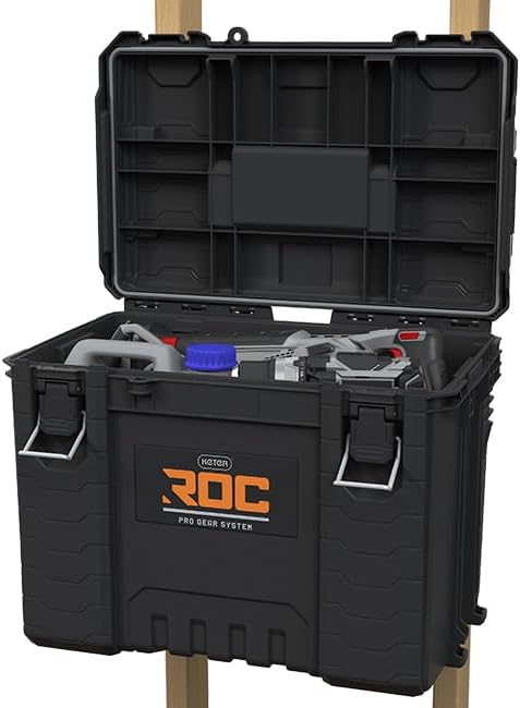 Keter ROC Pro Gear Robuster XL-Werkzeugkasten, modular, stapelbar, leicht, langlebig, IP65 wasserdic