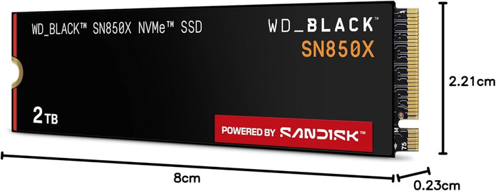 WD_BLACK SN850X NVMe SSD 2 TB interne SSD (Gaming Speicher, PCIe Gen4-Technologie, Lesen 7.300 MB/s,
