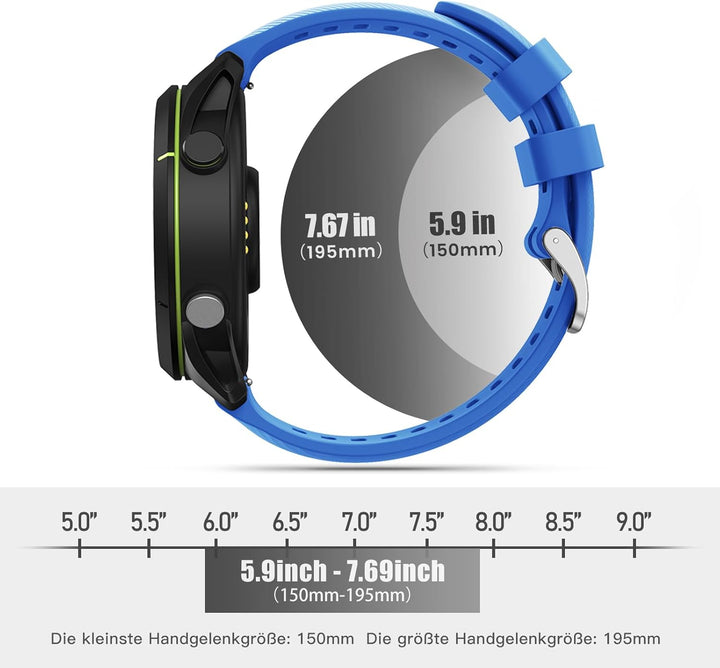 ANBEST 18mm Silikon Armband für Garmin Vivoactive 4S/Forerunner 255S/265S/Venu 2S Armband, 18mm Quic