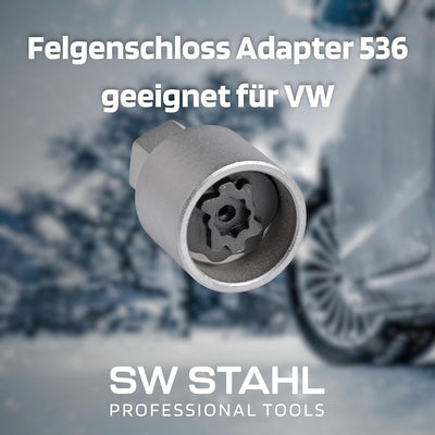 SW-Stahl 02383L-16 Felgenschloss Adapter 536 I geeignet für VW I Felgenschlösser lösen I Radsicherun