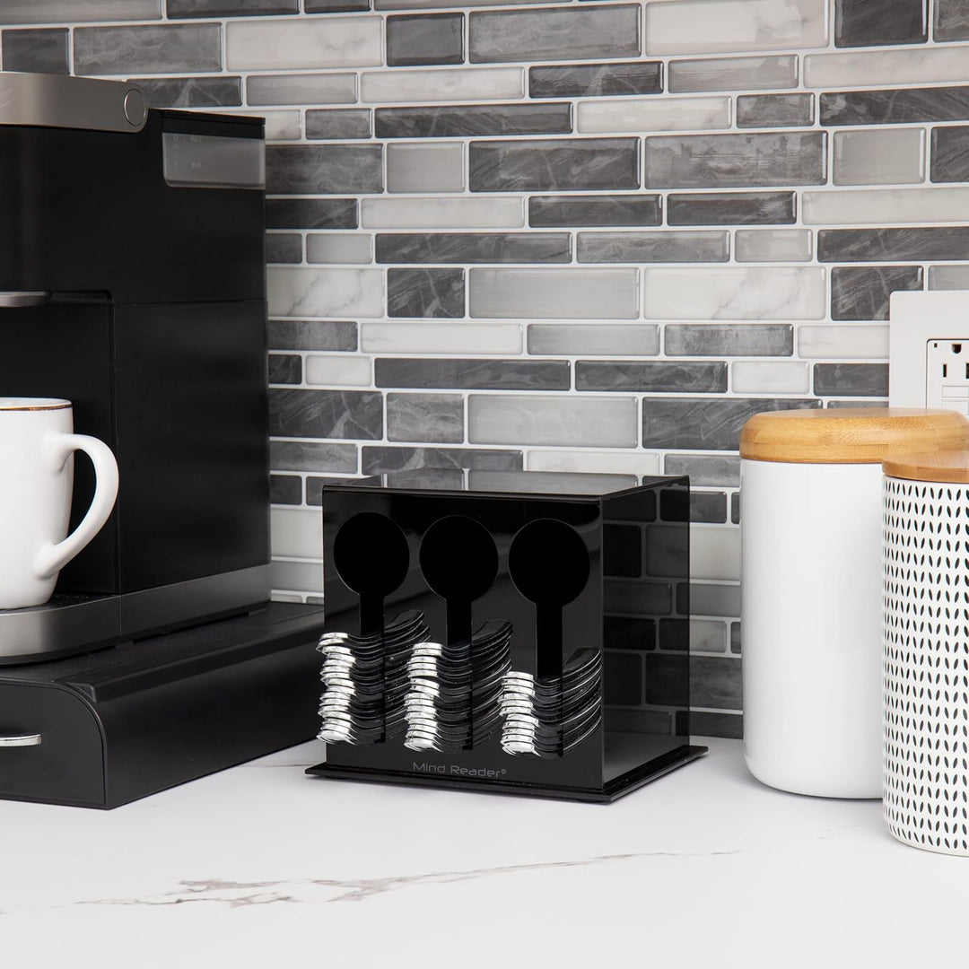Mind Reader Foundation Collection, 3-Compartment Utensil Dispenser, 24pc. Capacity per Compartment,
