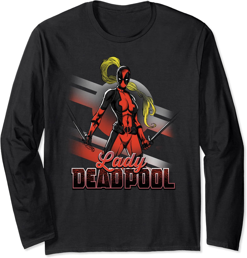 Marvel Lady Deadpool Action Portrait Langarmshirt