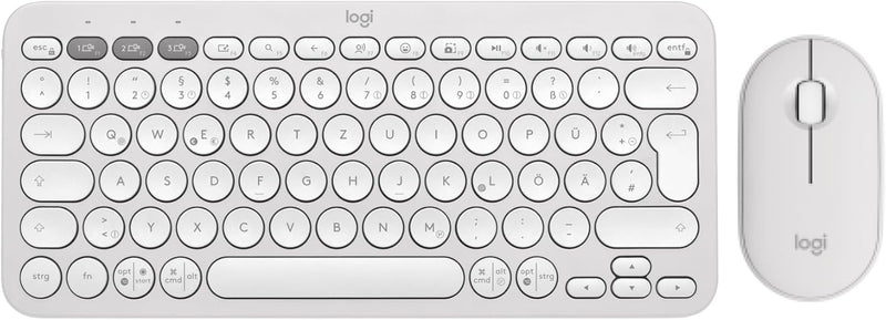 Logitech Pebble 2 Combo, kabellose Tastatur und Maus, leise und mobil, anpassbar, Logi Bolt, Bluetoo