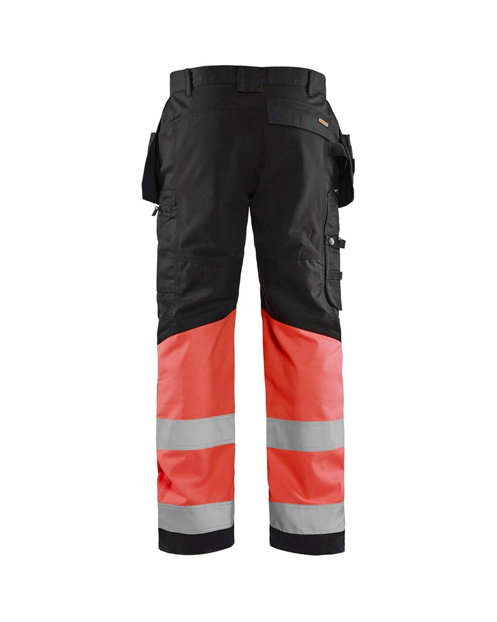 Blaklader 155818119955C148 High VIS Arbeitshose mit Stretch, Schwarz/Rot, Grösse C148