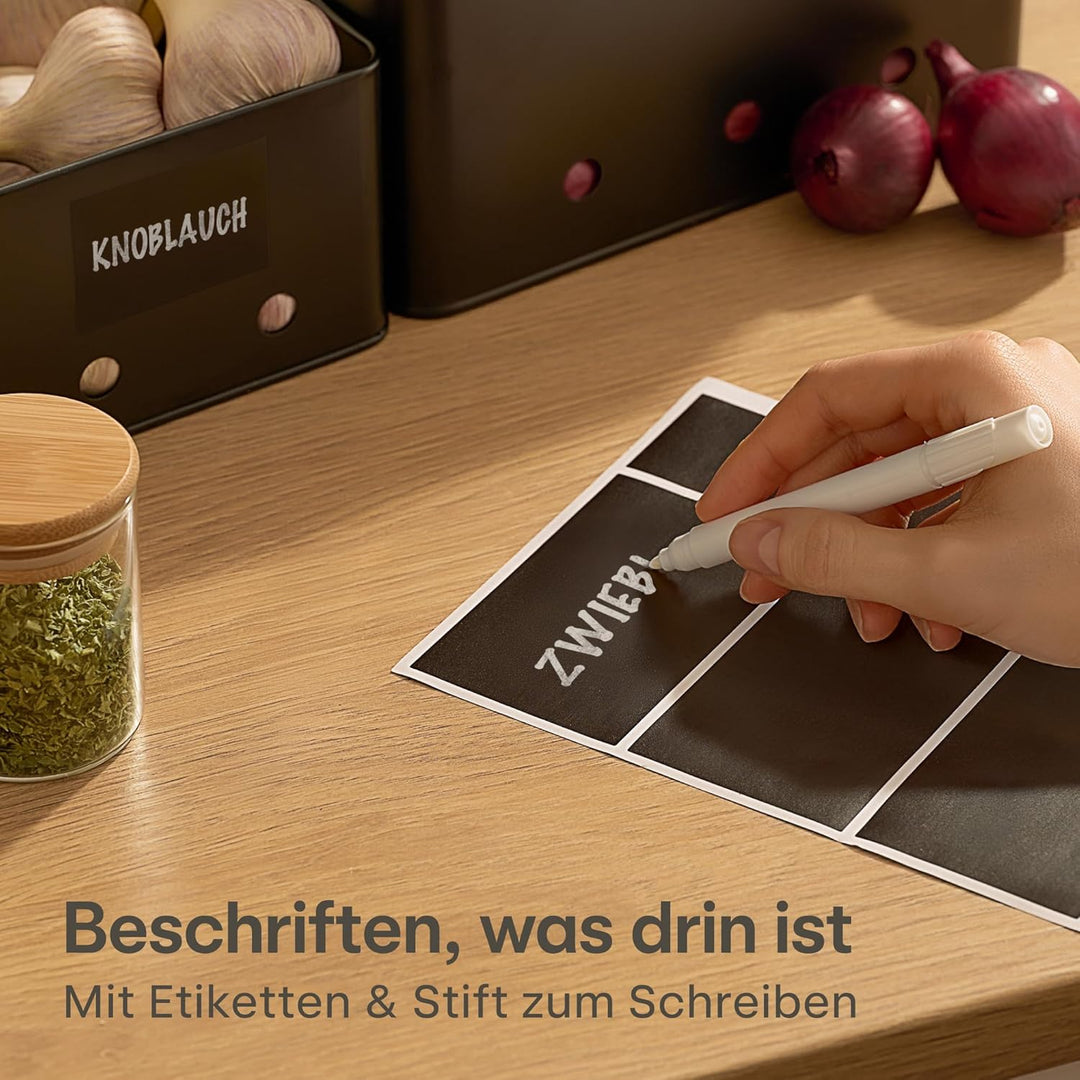 Praknu Kartoffel Aufbewahrungsbox 3er Set – Stapelbar - Mit Belüftung für längere Frische – 𝗙𝗦𝗖® Bam