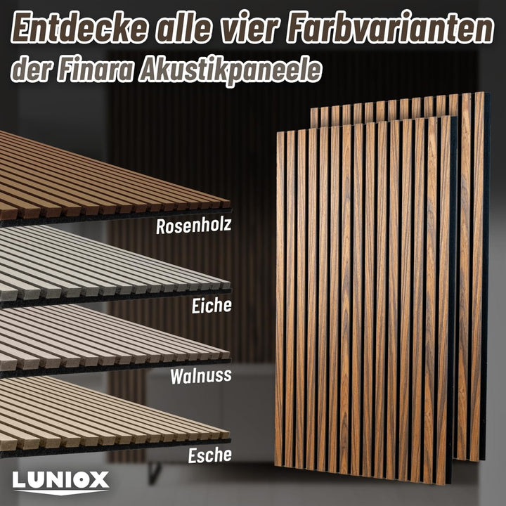 4X Akustikpaneele Rosenholz 119x59,5x2,1cm, Wandpaneele, Schallabsorber, Wandverkleidung, Schallschu